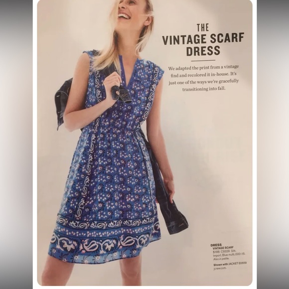 J Crew The Vintage Scarf Silk Dress - Picture 2 of 10
